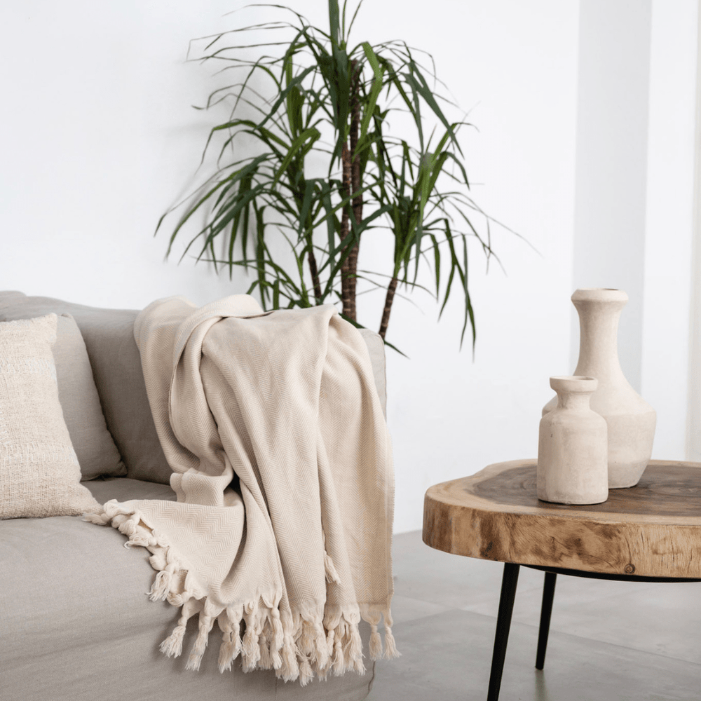 Zoco Home Bedspread Fouta Throw | Beige 140x200cm