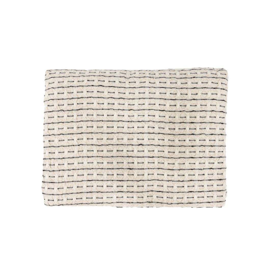 Zoco Home Decor/Textile Fouta Throw Dotted Line | Natural/Black 130x180cm