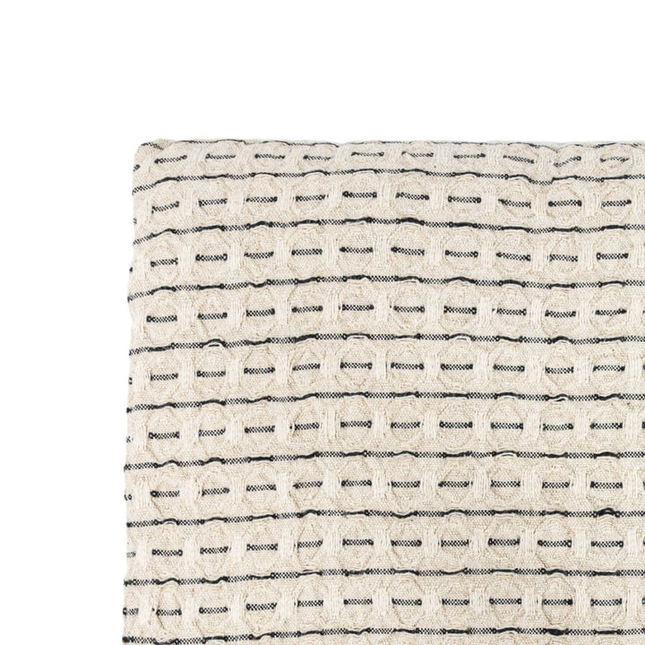 Zoco Home Textiles Fouta Throw Dotted Line | Natural/Black | 130x200cm