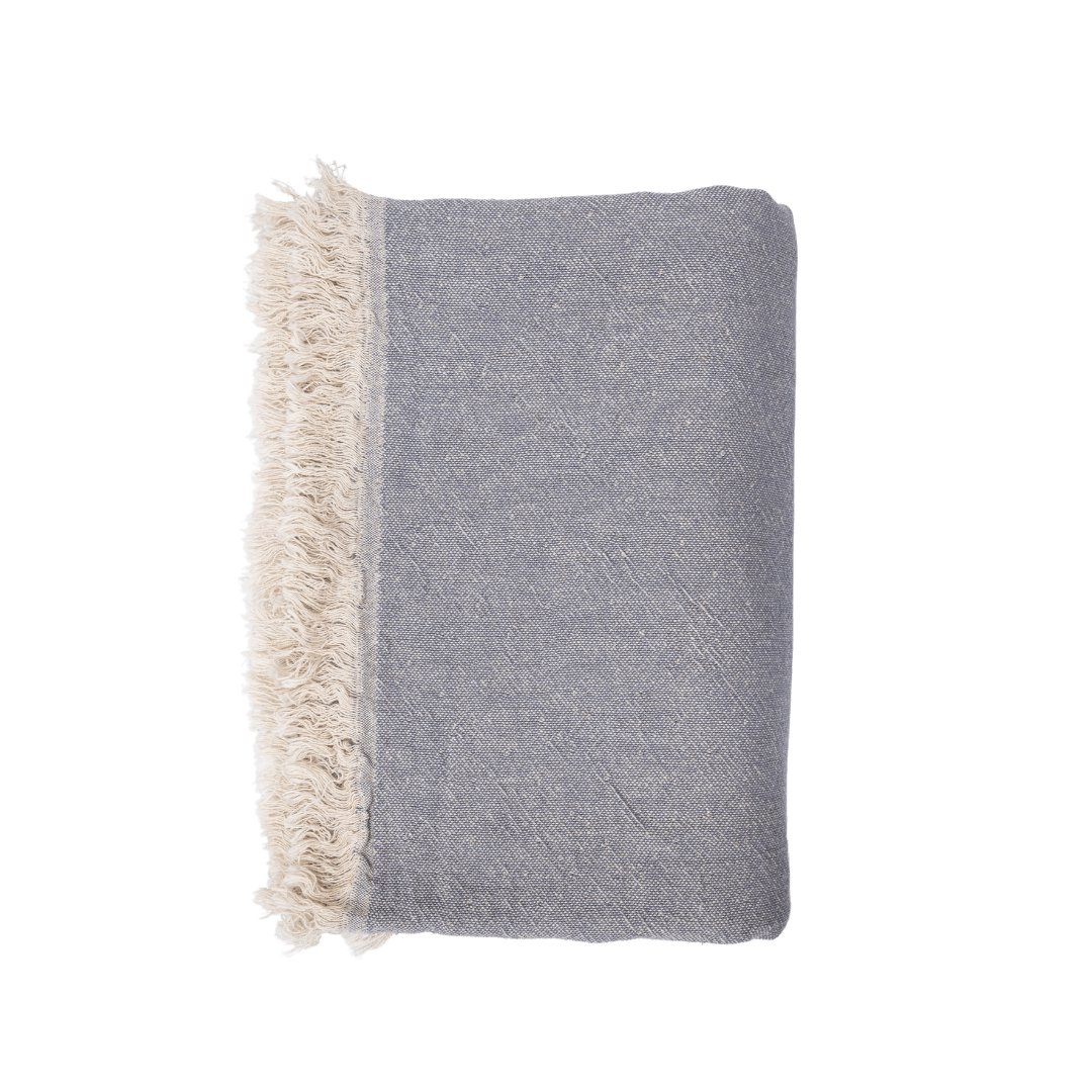 Zoco Home Fouta Throw | Double-Sided | Charcoal Grey 135x185cm