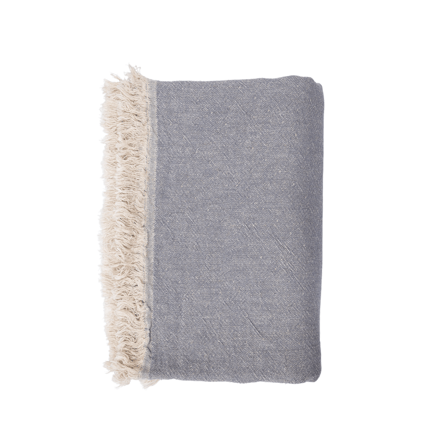 Zoco Home Fouta Throw | Double-Sided | Light Blue/Grey 135x185cm