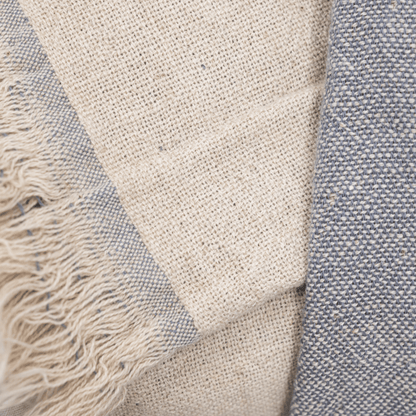 Zoco Home Fouta Throw | Double-Sided | Light Blue/Grey 135x185cm