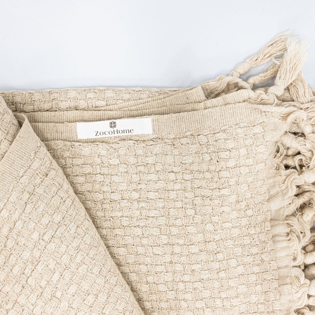 Zoco Home Textiles Fouta Throw | Natural | 125x195 cm