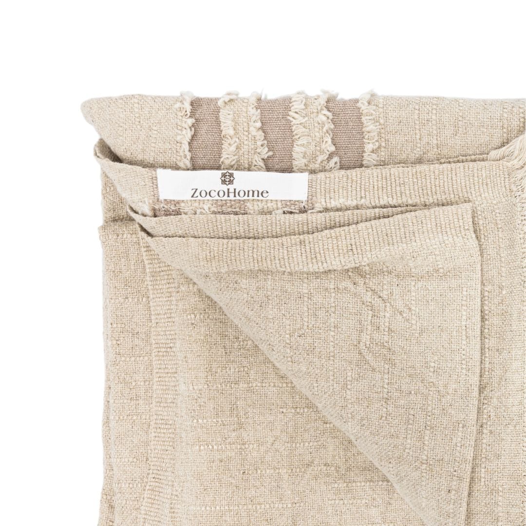 Zoco Home Textiles Fouta Throw | Natural / Sand | 135x200cm