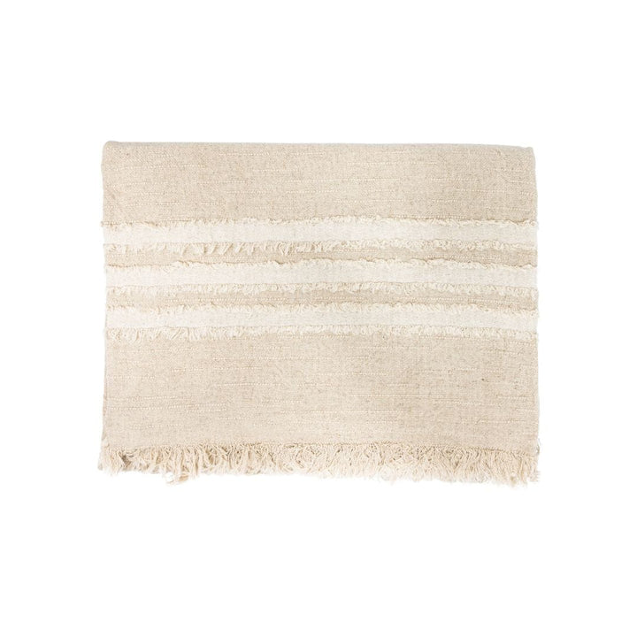 Zoco Home Textiles Fouta Throw | Natural / White | 135x200cm