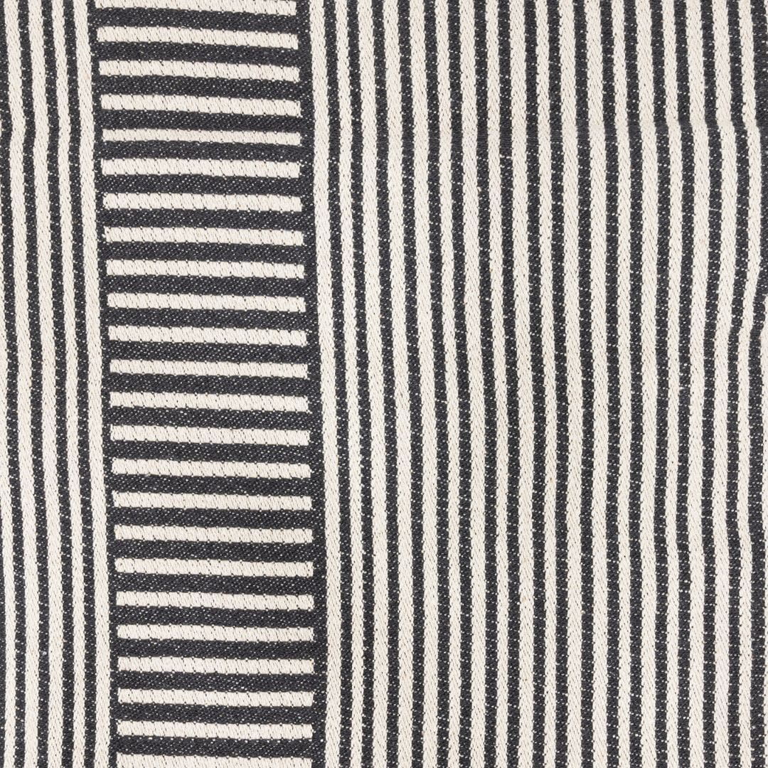 Zoco Home Decor/Textile Fouta Throw Stripes | Natural / Stonewashed Black | 140x180cm