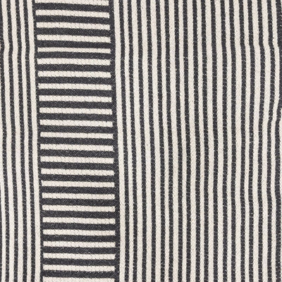 Zoco Home Manta Fouta a rayas | Natural / Negro lavado a la piedra | 140 x 180 cm