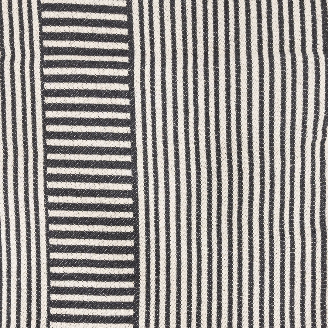 Zoco Home Textiles Fouta Throw Stripes | Natural / Stonewashed Black | 140x180cm