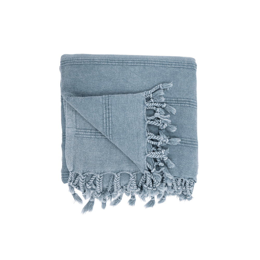 Zoco Home Textiles Fouta Towel | Stonewashed Blue 90x170cm