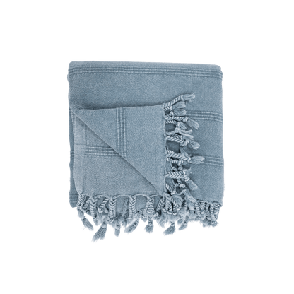 Zoco Home Textiles Fouta Towel | Stonewashed Blue 90x170cm