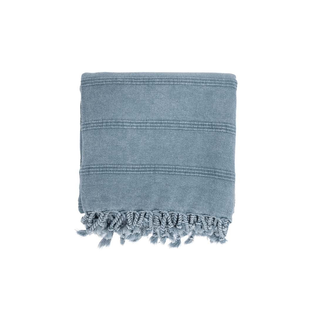 Zoco Home Textiles Fouta Towel | Stonewashed Blue 90x170cm