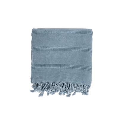Zoco Home Textiles Fouta Towel | Stonewashed Blue 90x170cm