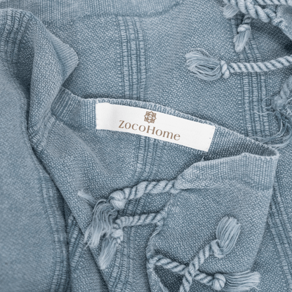 Zoco Home Textiles Fouta Towel | Stonewashed Blue 90x170cm