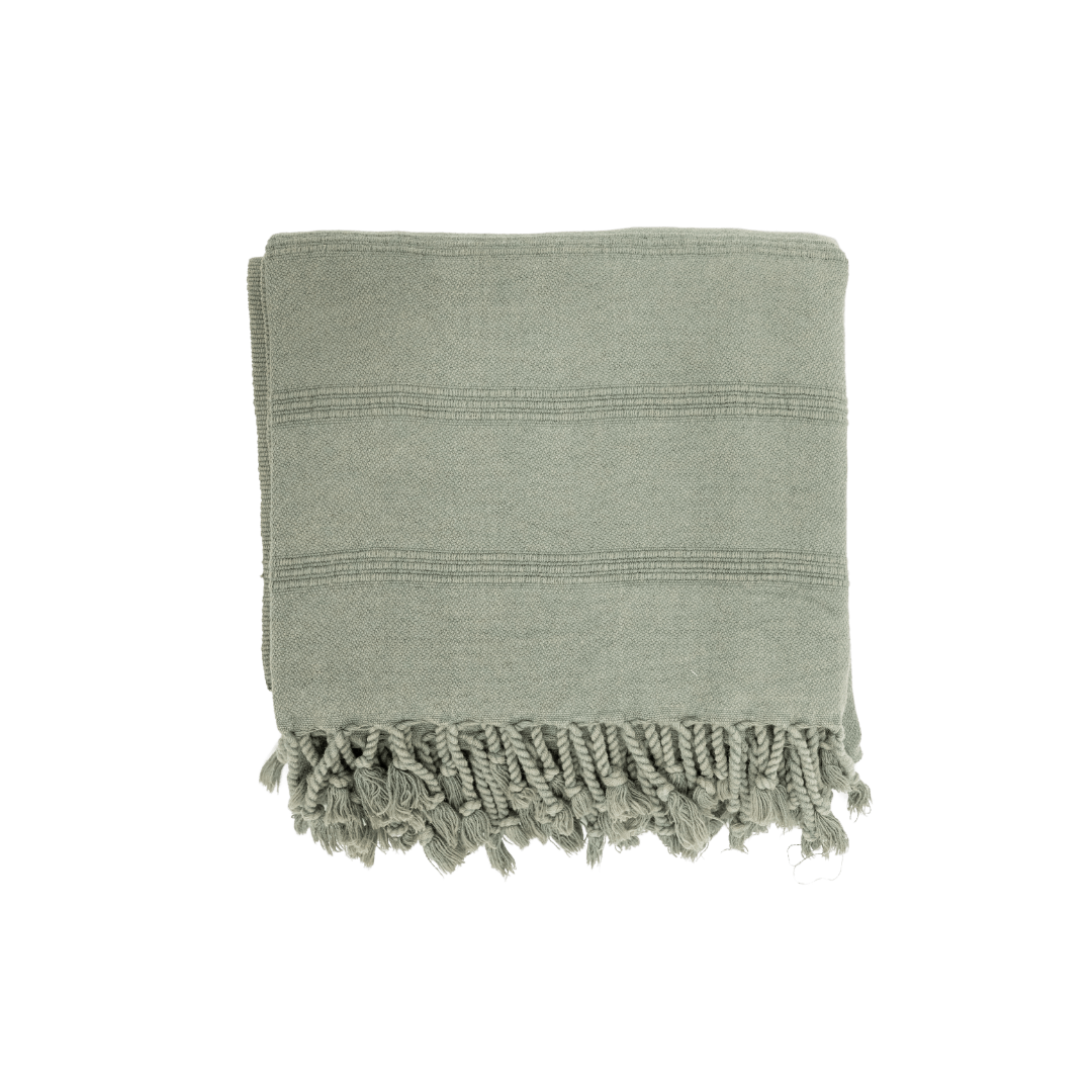 Zoco Home Textiles Fouta Towel | Stonewashed Green 90x170cm