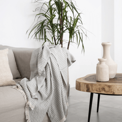 Zoco Home Towels Fouta Waffle | Light Grey 210x100cm