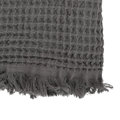 Zoco Home Fouta Waffle Throw | Charcoal Grey 120x180cm