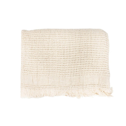 Zoco Home Decor/Textile Fouta Waffle Throw | Natural / Black | 125x180 cm
