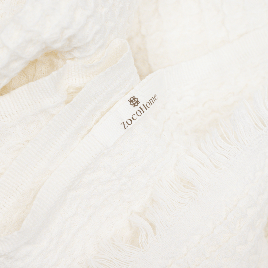 Zoco Home Decor/Textile Fouta Waffle Throw | White 120x180cm