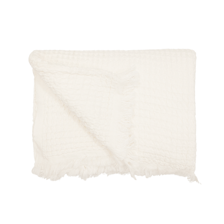 Zoco Home Textiles Fouta Waffle Throw | White 120x180cm