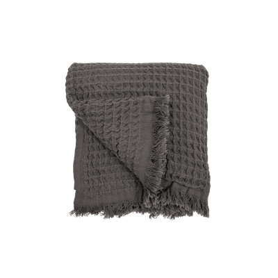Zoco Home - Asciugamano Fouta a trama a nido d'ape | Grigio scuro 85x170 cm