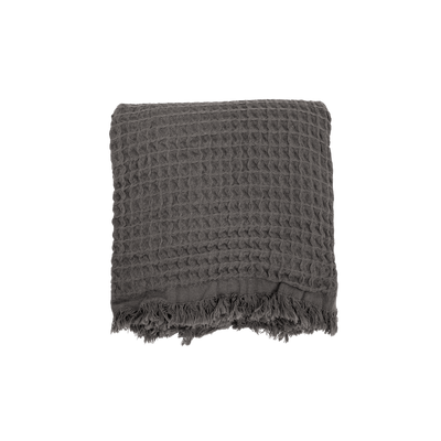 Zoco Home - Asciugamano Fouta a trama a nido d'ape | Grigio scuro 85x170 cm