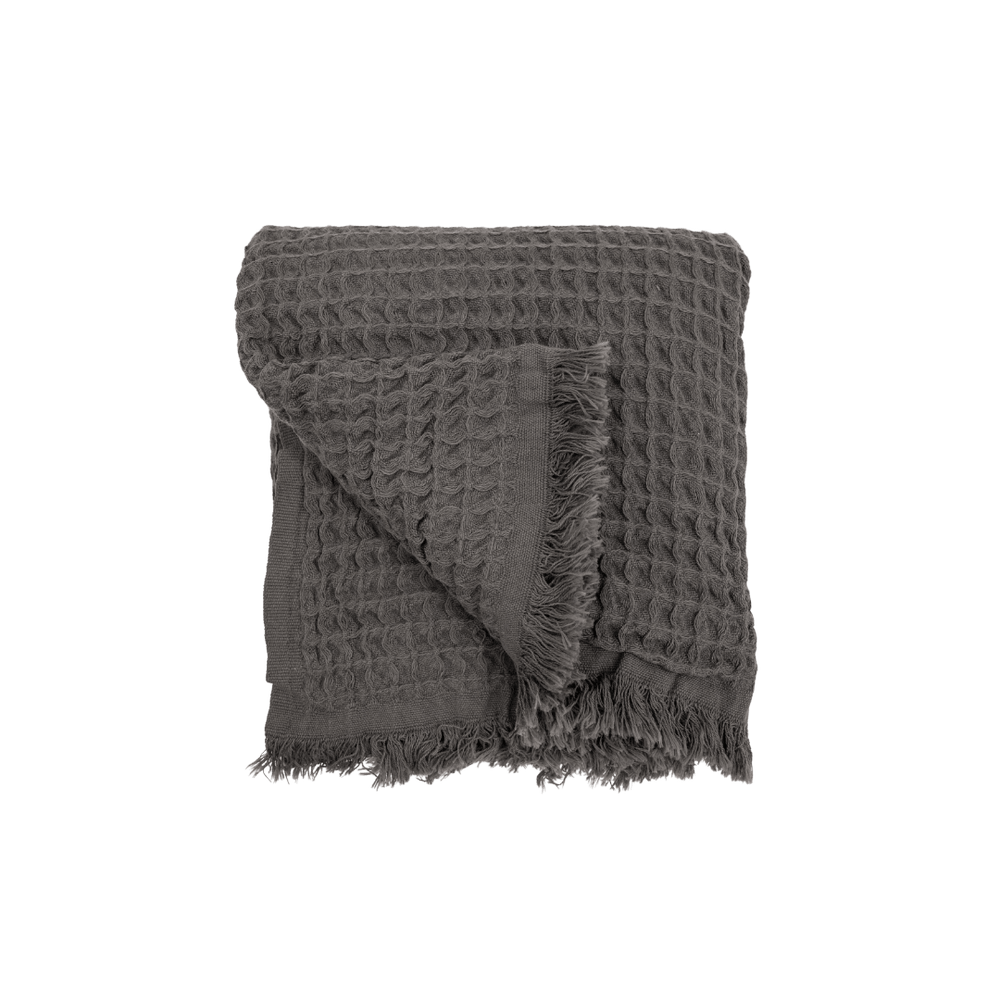 Zoco Home Textiles Fouta Waffle Towel | Dark Grey 85x170cm