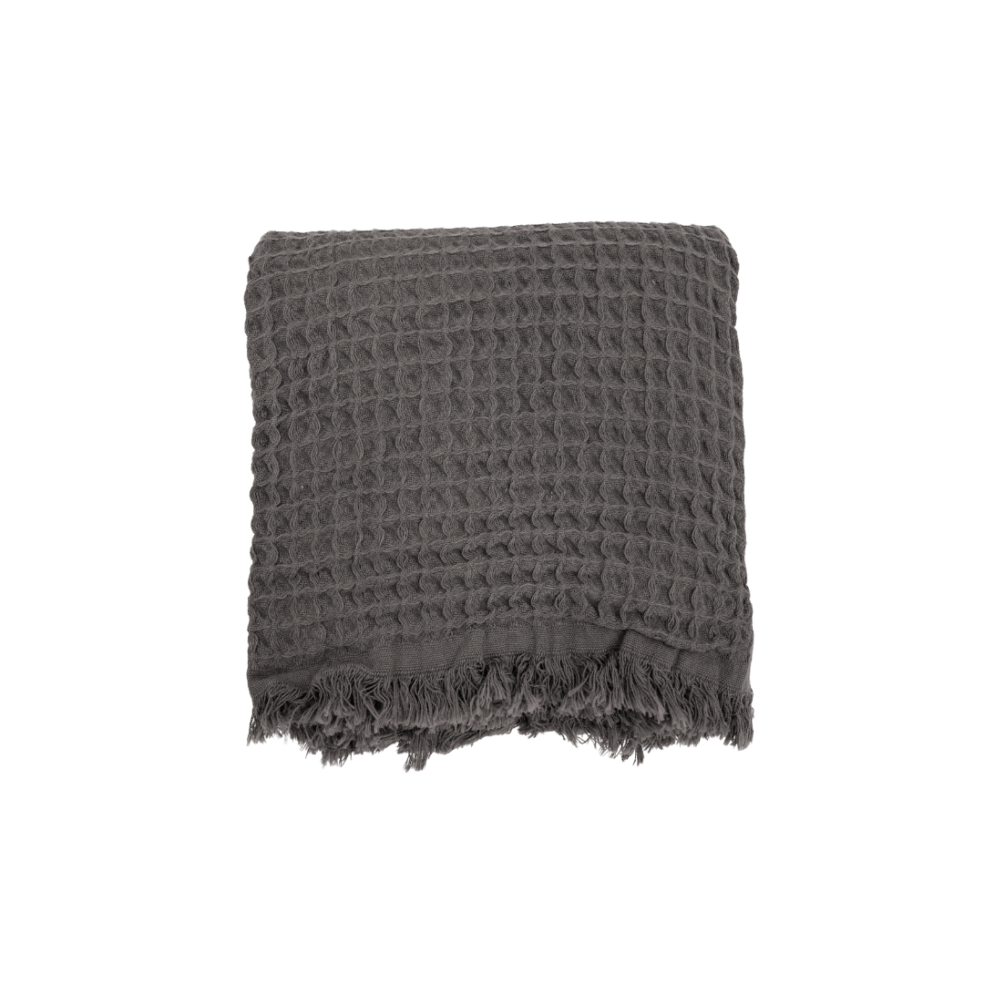Zoco Home Textiles Fouta Waffle Towel | Dark Grey 85x170cm