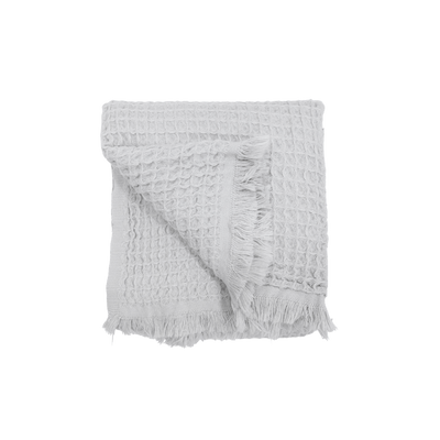 Zoco Home - Asciugamano Fouta a nido d'ape | Grigio chiaro 85x170 cm