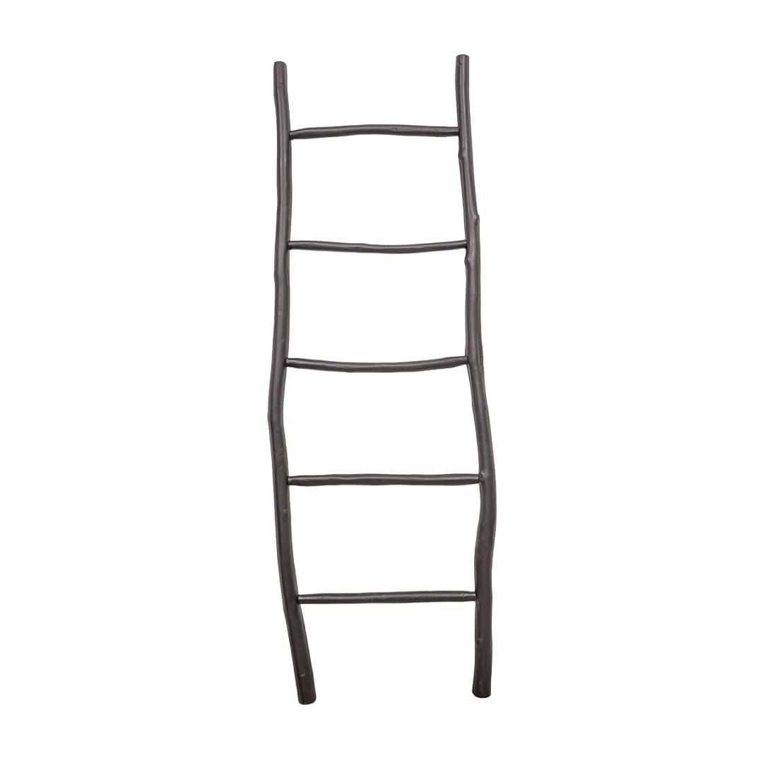 Zoco Home Decor/Accessories Freya Black Teak Ladder & Towel Holder | 165cm