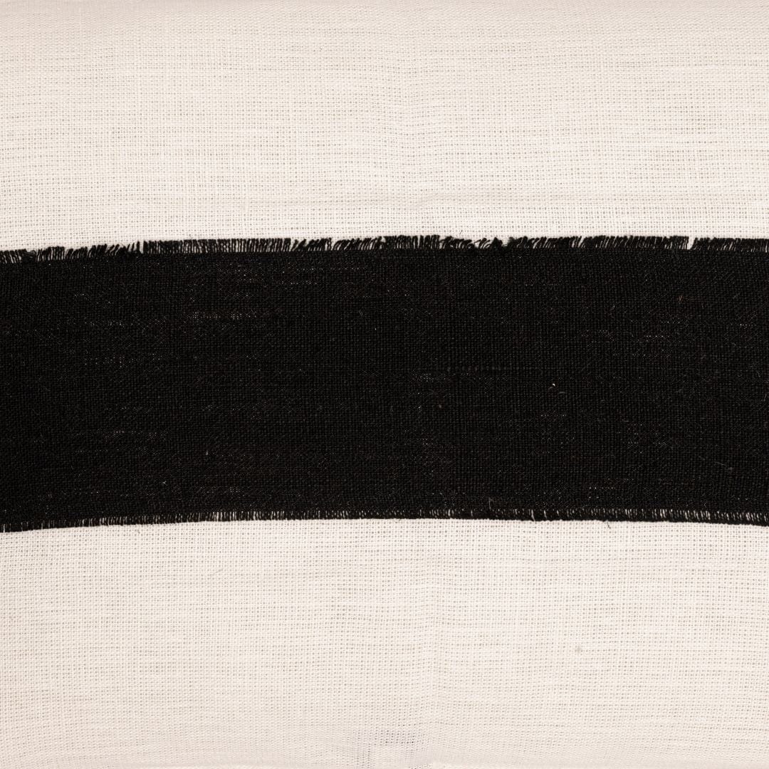 Zoco Home Goa Linen Cushion Cover | White/Black 40x60cm