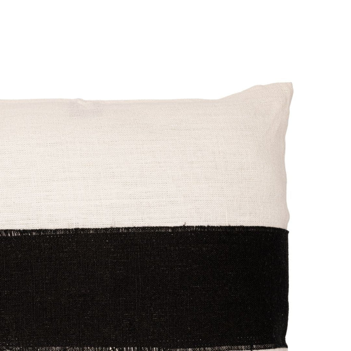 Zoco Home Goa Linen Cushion Cover | White/Black 45x45cm