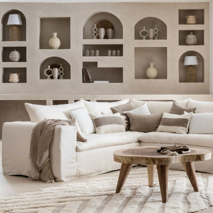 Zoco Home Furniture/Sofa Ibiza Haven Linen Corner Sofa | 270x105/270x70cm