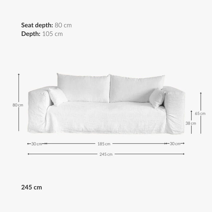Zoco Home Furniture/Sofa Ibiza Linen Sofa | 245cm