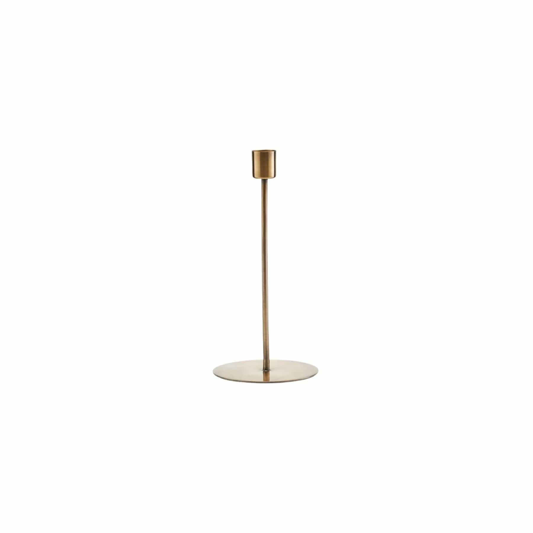Zoco Home Decor/Accessories Iron Candle Stand | Brass 9.5x20cm