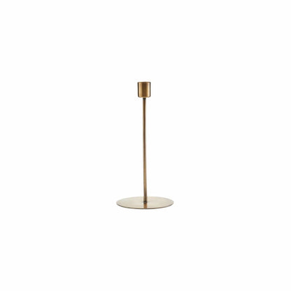 Zoco Home Decor/Accessories Iron Candle Stand | Brass 9.5x20cm