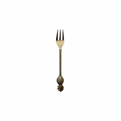 Zoco Home Decor/Kitchen Iron Pineapple Fork | Polished Brass 17cm