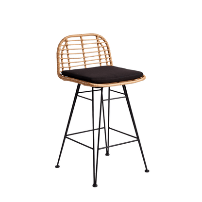 Zoco Home Outdoor/Chair/Bar Stool Jaipur Low Bar Stool | Black