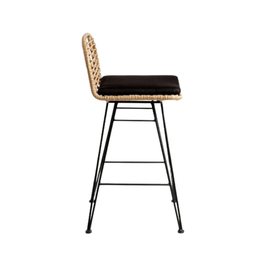 Zoco Home Outdoor/Chair/Bar Stool Jaipur Low Bar Stool | Black