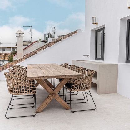 Zoco Home Outdoor/Chair/Dining Jaipur Rattan Outdoor Chair | Black