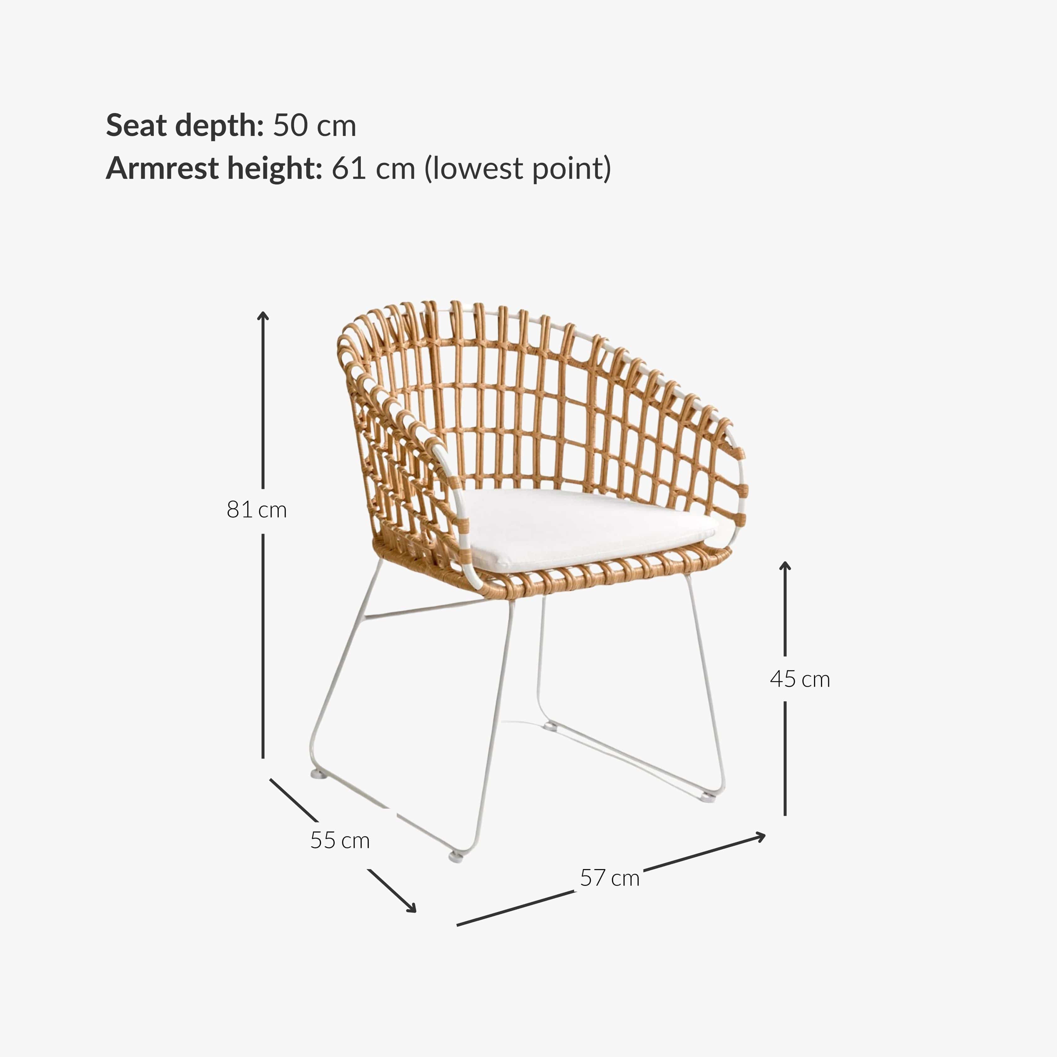 Zoco Home Outdoor Jaipur Rattan Outdoor Chair | White