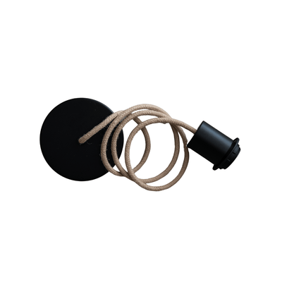 Zoco Home Decor/Lighting Jute Textile Pendant Cable | Natural/Black 1m