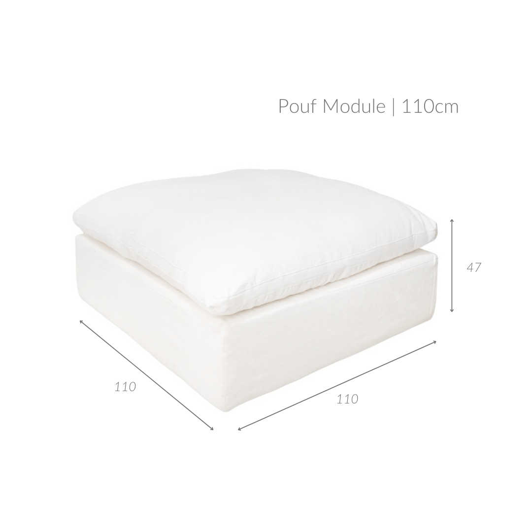 Zoco Home Lagoon Linen Pouf | 110cm