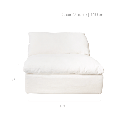 Zoco Home Furniture/Sofa Laguna Linen Chair Module | 110cm