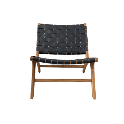 Zoco Home Furniture/Chair/Lounge Leather Belt Lounge Chair | Black