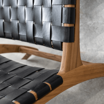 Zoco Home Furniture/Chair/Lounge Leather Belt Lounge Chair | Black