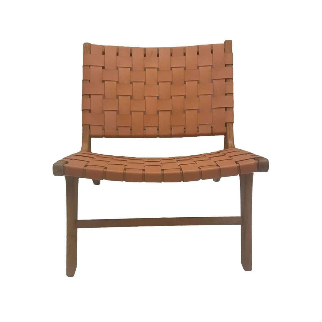 Zoco Home Furniture Leather Belt Lounge Chair | Cigar