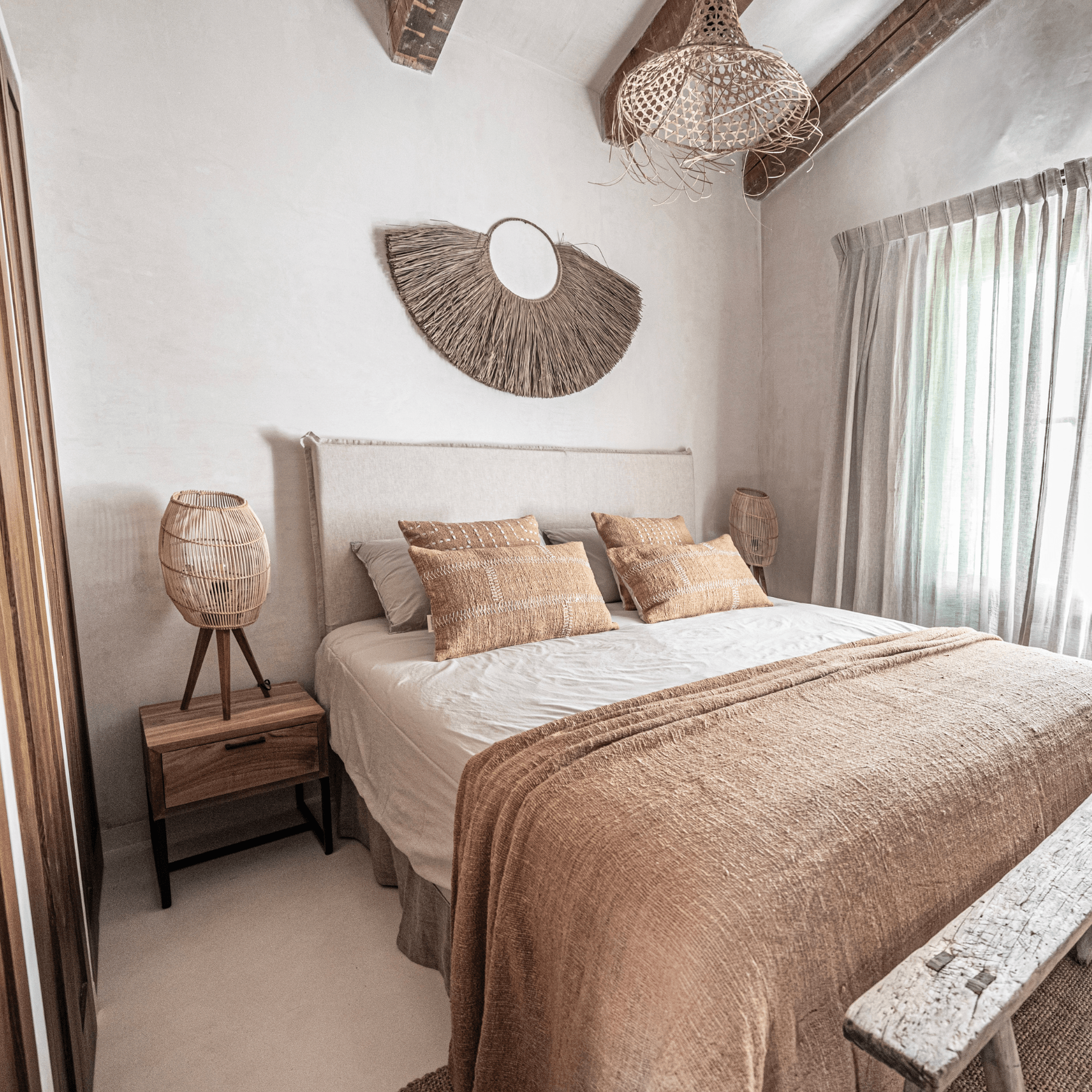 Zoco Home Furniture/Bed Linen and Cotton Headboard | Natural