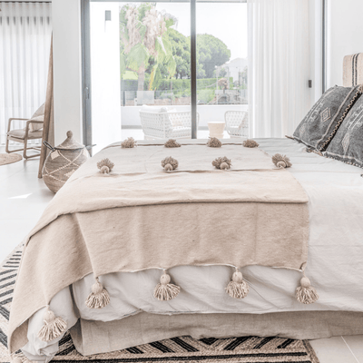 Zoco Home Bettvolant aus Leinen | Naturfarben