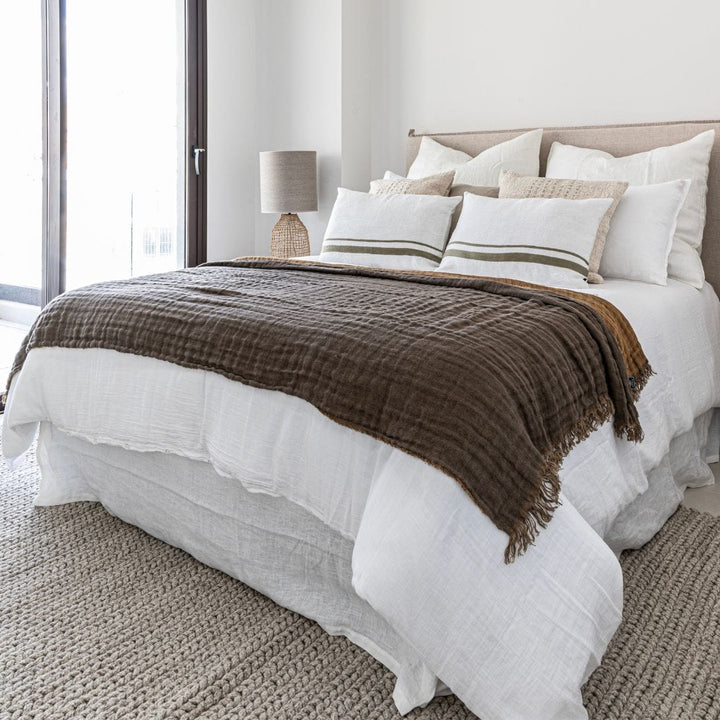 Zoco Home Textiles Linen Bedspread | Brownie/Tobacco | 135x200cm