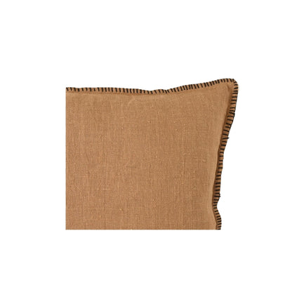 Zoco Home Decor/Textile Linen Cushion Cover | Embroided Edge Tobacco | 45x45cm